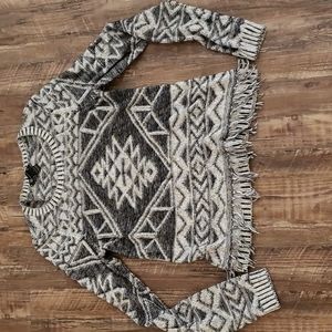 Raw hem knit sweater